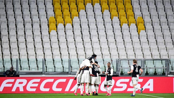 A Champions League game being played in front of an empty stadium. Photo: Reuters A Champions League game being played in front of an empty stadium. Photo: Reuters